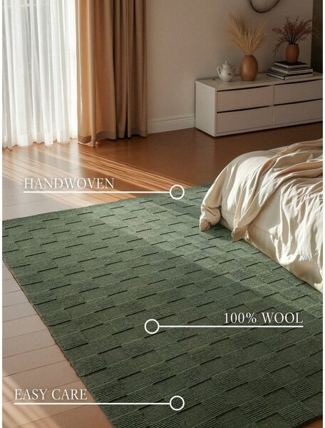 Temno zelena ročno tkana volnena preproga 120x170 cm Scala – Villeroy&Boch