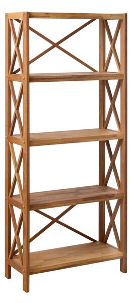 Regal iz masivnega hrasta v naravni barvi 70x161 cm X-Shelf – Unique Furniture