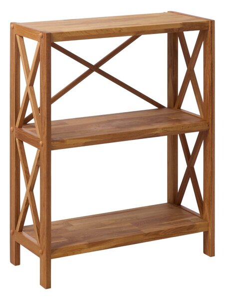 Regal iz masivnega hrasta v naravni barvi 70x87 cm X-Shelf – Unique Furniture