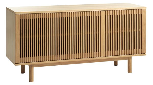 Nizka komoda v hrastovem dekorju v naravni barvi 143x70 cm Tiber – Unique Furniture