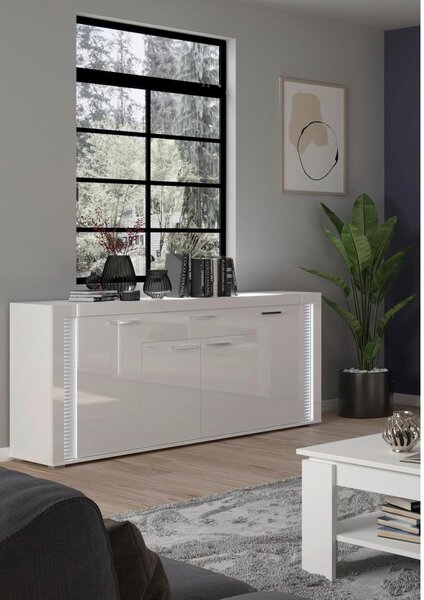 MID.YOU Komoda Skylight, Bela, Visoki Sijaj