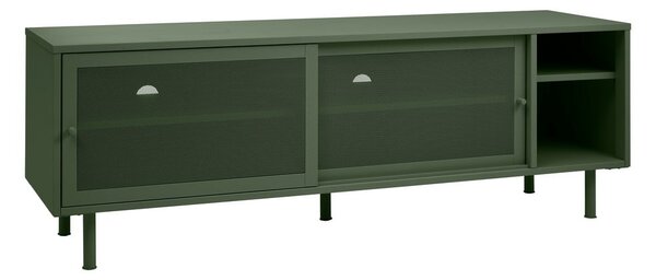 Temno zelena kovinska TV omarica 160x55 cm Veep – Unique Furniture