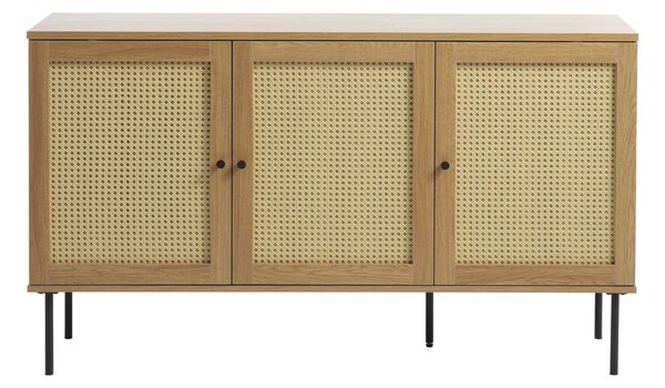 Nizka komoda v hrastovem dekorju 140x80 cm Pensacola – Unique Furniture