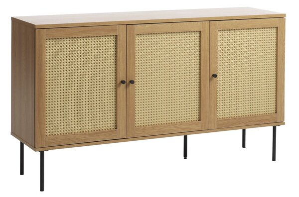 Nizka komoda v hrastovem dekorju 140x80 cm Pensacola – Unique Furniture