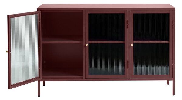 Rdeča kovinska vitrina 132x85 cm Bronco – Unique Furniture