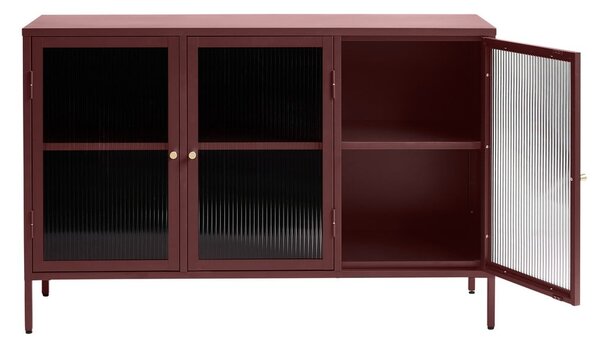 Rdeča kovinska vitrina 132x85 cm Bronco – Unique Furniture