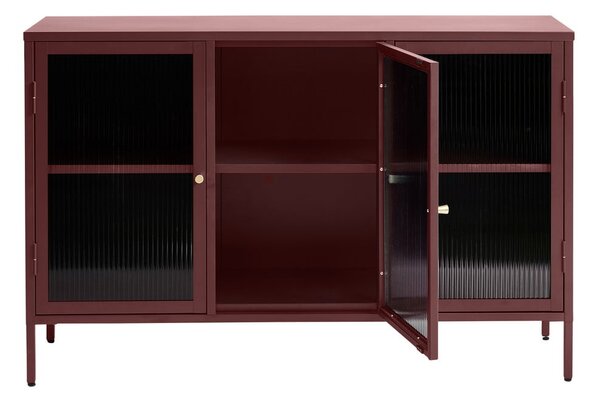 Rdeča kovinska vitrina 132x85 cm Bronco – Unique Furniture