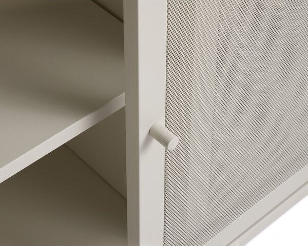 Siva kovinska komoda z drsnimi vrati 160x75x47 cm Veep – Unique Furniture