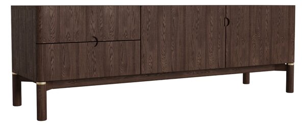 Temno rjava TV omarica v hrastovem dekorju 160x55 cm Arun – Unique Furniture