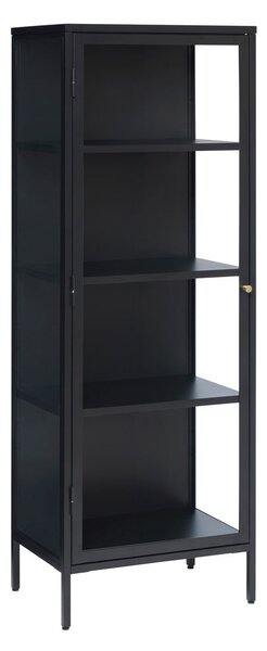 Črna kovinska vitrina 58x160 cm Carmel – Unique Furniture