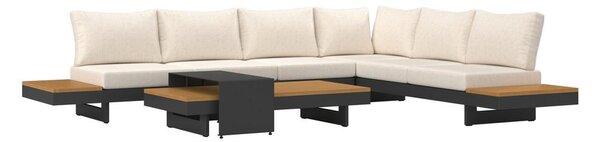 Bessagi Garden Lounge Garnitura Amaia, Aluminij, Masiven Les, Krem