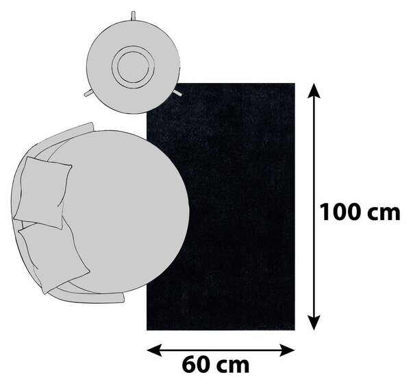 XXXL Preproga Z Visokim Florom Ata, Antracit, 60x100cm