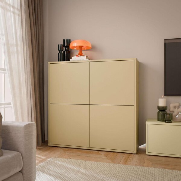 Carryhome Visoka Komoda Alice, Svetlo Rumena