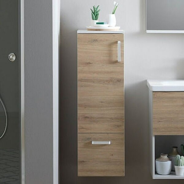 Kolpa San Evelin Srednje visoka omarica E 1021 (Višina: 102 cm, Siva/Hrast)