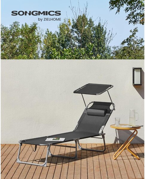 Zložljiv ležalnik s tendo 53 x 193 x 29,5 cm, obremenitev do 150 kg | SONGMICS