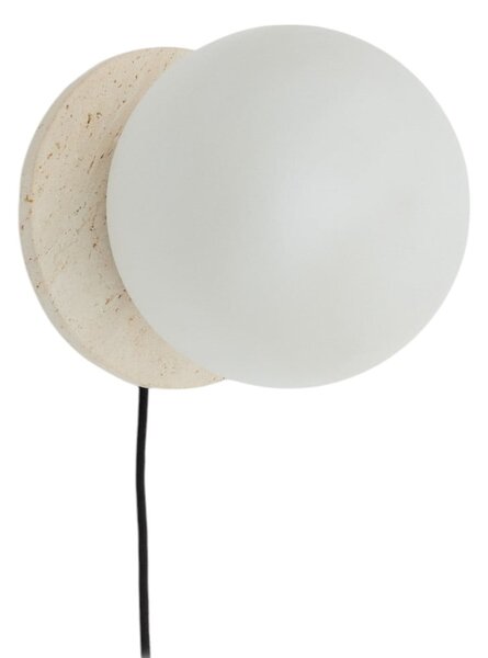 Bela/kremno bela marmorna stenska svetilka ø 20 cm Malachi – Kave Home