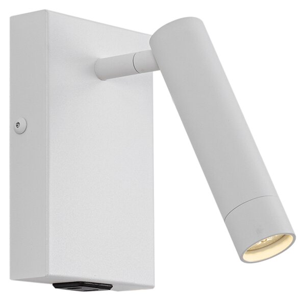 Moderna stenska svetilka bela nastavljiva z USB-C - Croft