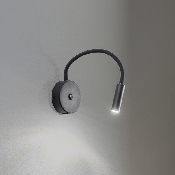 TK Lighting Stenna svetilka Lagos USB, 27 cm, črna, za branje, G9, Črna, spalnica, Kovina, Sodobni, Stenska vtičnica spodaj