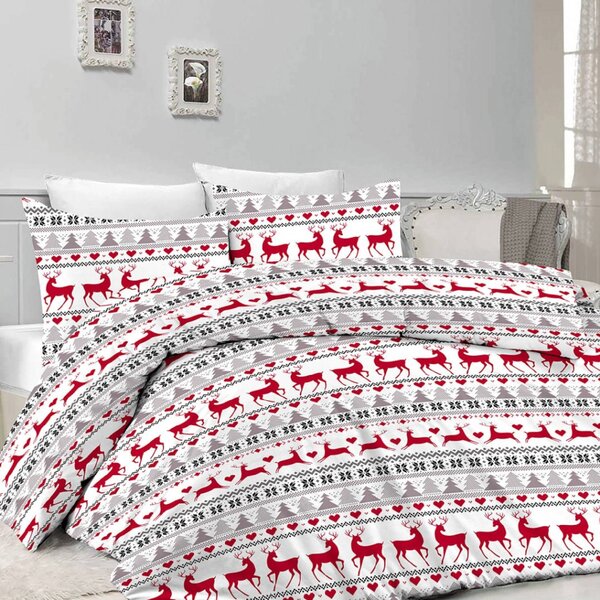 Flanelasta posteljnina DEER DREAMS bela Dimenzije posteljnine: 2 kom 70 x 90 cm | 200 x 220 cm