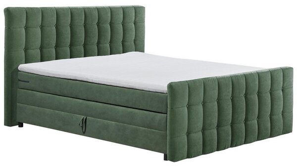 POSTELJA BOXSPRING 180 cm x 200 cm , tekstil, leseni material olivno zelena