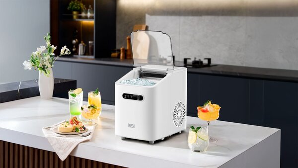 110W barski aparat za izdelavo ledenih kock 1L ledomat bel
