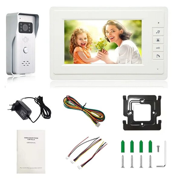 Set LCD video domofon in zvonec s kamero videofon IR 7" AKCIJA