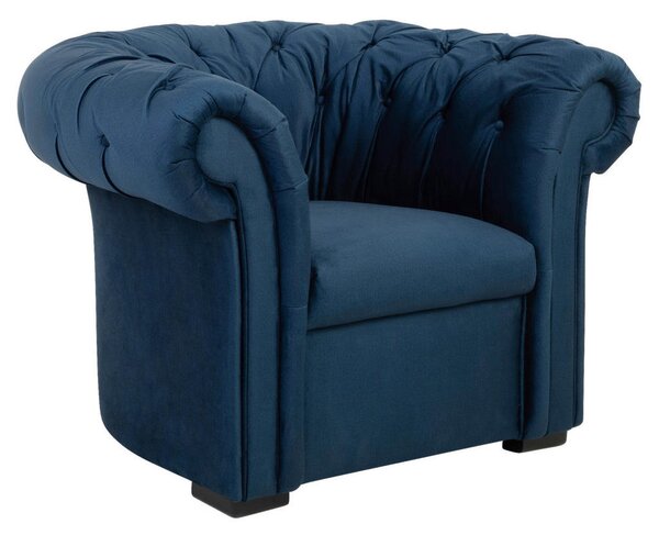 CHESTERFIELD FOTELJ, temno modra tekstil