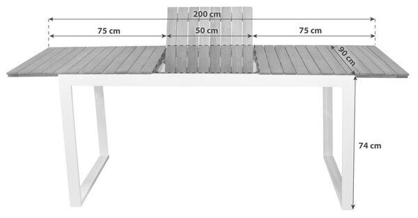 Gardenson Vrtna Miza Naxos, 150-200x90, Masivno