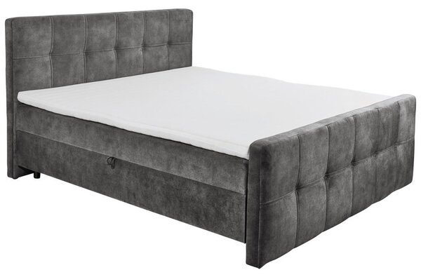 POSTELJA Z VZMETNICO 160 cm x 200 cm , tekstil, leseni material antracit