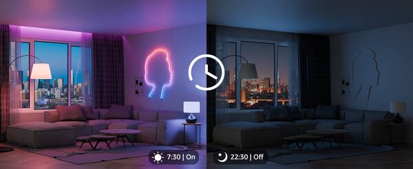 Pametni WiFi RGBIC LED svetlobni trak v mat cevi 5m IP68 Tuya Alexa Google assistant