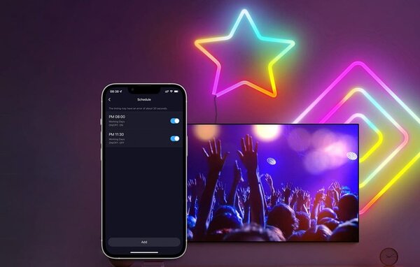 Pametni WiFi RGBIC LED svetlobni trak v mat cevi 5m IP68 Tuya Alexa Google assistant