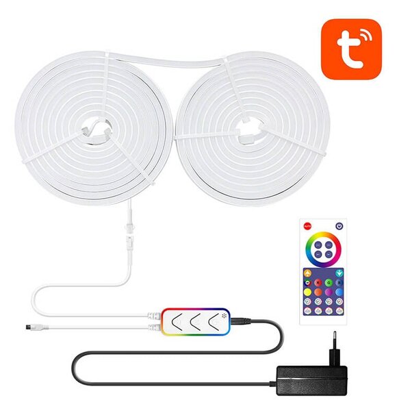 Pametni WiFi RGBIC LED svetlobni trak v mat cevi 5m IP68 Tuya Alexa Google assistant