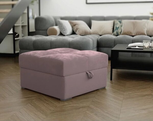 Roza taburet ZENOVA s prostorom za shranjevanje 65x65 cm