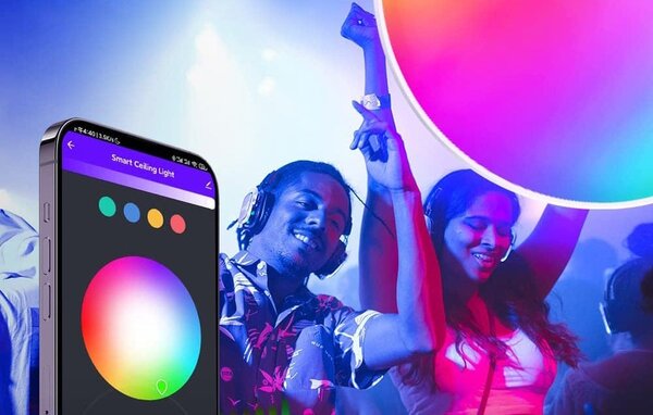 24W pametna LED WiFi nadometna svetilka 32cm RGBCW Tuya Alexa Google assistant
