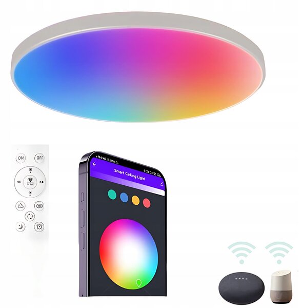 24W pametna LED WiFi nadometna svetilka 32cm RGBCW Tuya Alexa Google assistant