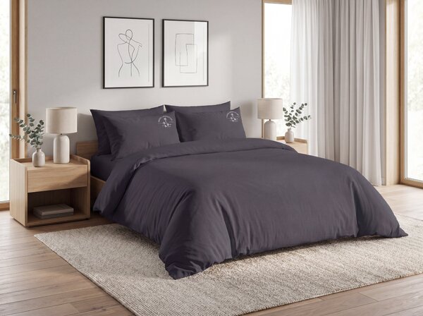 Bombažna posteljnina PLAIN BEAUTY temno siva Dimenzije posteljnine: 60 x 70 cm | 140 x 220 cm