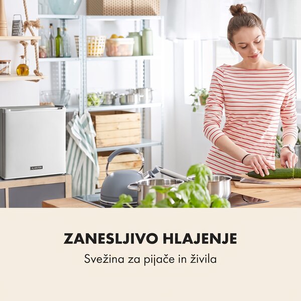 Klarstein Secret Cool, mini hladilnik, mini bar, 13 l, energijski razred G, 0d, srebrna