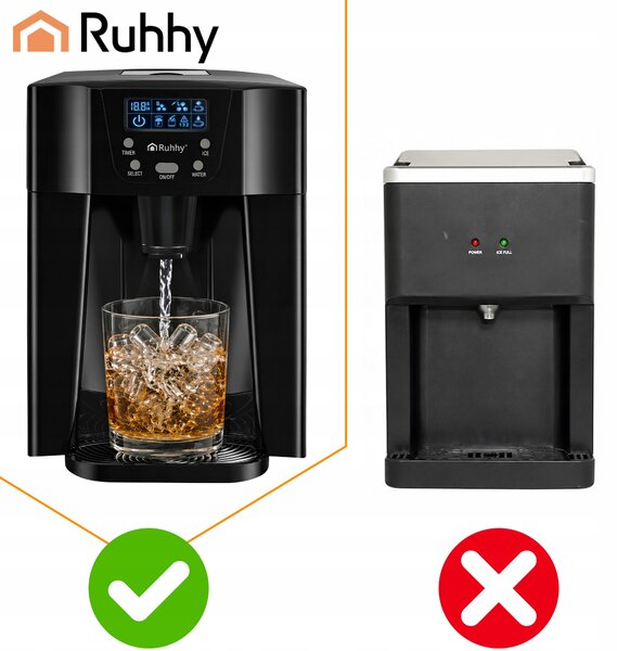 2v1 150W LCD barski aparat za izdelavo ledenih kock 3L ledomat in dispenser vode