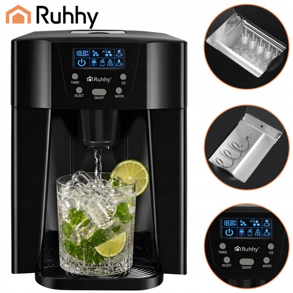 2v1 150W LCD barski aparat za izdelavo ledenih kock 3L ledomat in dispenser vode