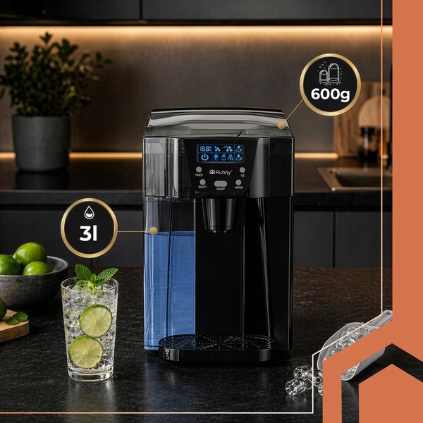 2v1 150W LCD barski aparat za izdelavo ledenih kock 3L ledomat in dispenser vode