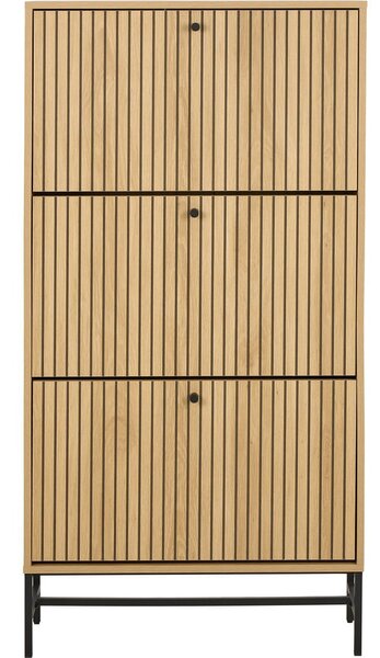Preklopna omarica za čevlje v hrastovem dekorju v naravni barvi 72x140x25 cm Albany – Actona
