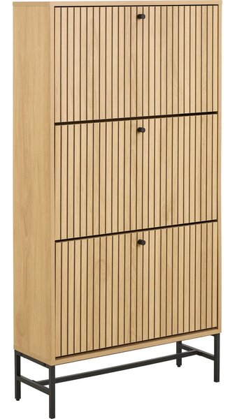 Preklopna omarica za čevlje v hrastovem dekorju v naravni barvi 72x140x25 cm Albany – Actona