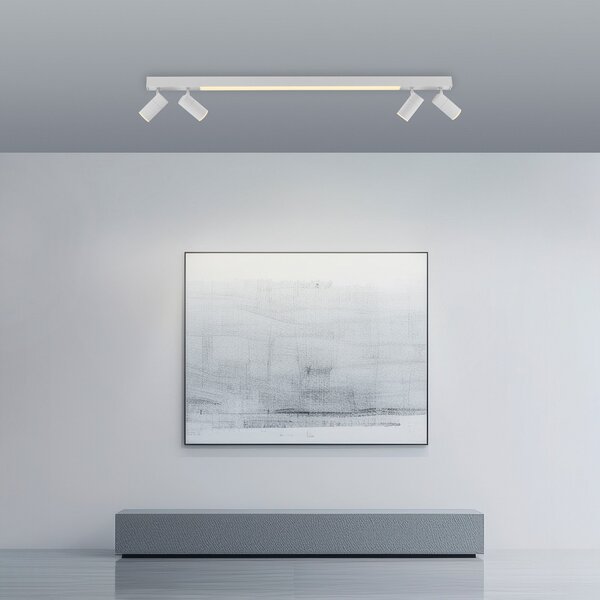 PURE LED stropna svetilka Lines, 120 cm, bela, CCT, daljinski upravljalnik, zatemnjen, Bela, Dnevna soba / jedilnica, Kovina, Sodobni