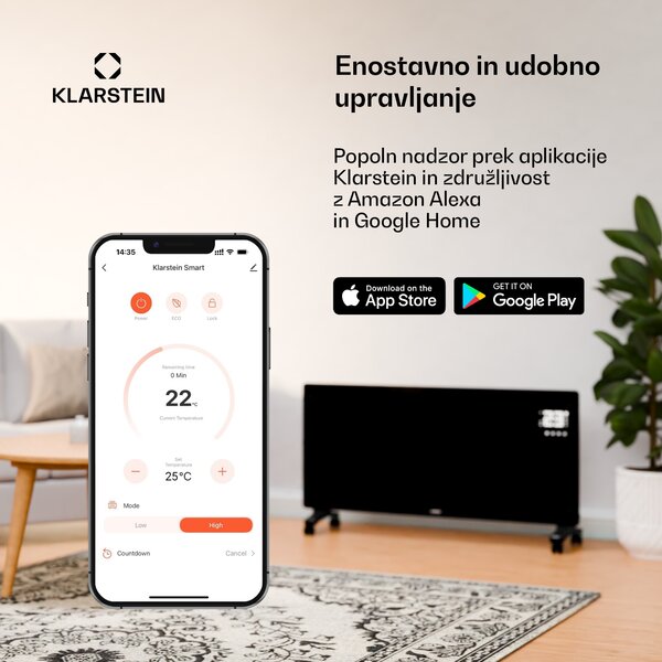 Klarstein Wonderwall Air Smart 770, infrardeči grelnik, 60 x 120 cm,770 W, aplikacija