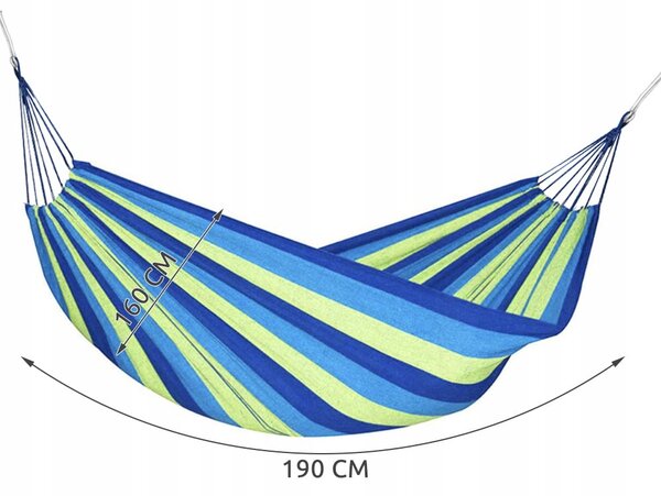 Vrtna viseča mreža za dva 190x160cm do 150kg modro zelena