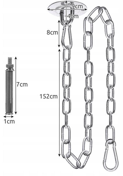 Stropni nosilec z verigo za brazilski viseči stol do 250kg