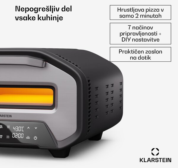 Klarstein Električna pečica za pizzo PizzaForno s 1 700 W, 7 programov + spominska funkcija, digitalni zaslon