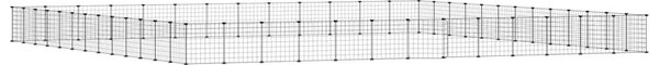 VidaXL Ograda za hišne ljubljenčke z 52 paneli črna 35x35 cm jeklo