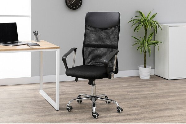Črn oblazinjen pisarniški stol Arco – Bonami Essentials