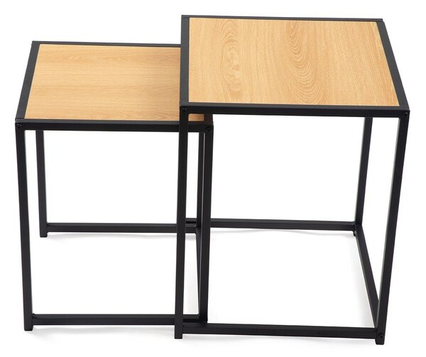 Stranske mizice v hrastovem dekorju v kompletu 2 ks 38x38 cm Noah – Bonami Essentials